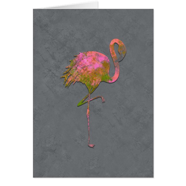 Mod Colorful Flamingo Chic Moderne Gris Merci (Devant)