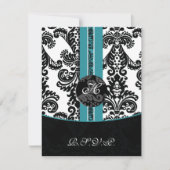 mod damask aqua rsvp standard 3,5 x 5 (Devant)