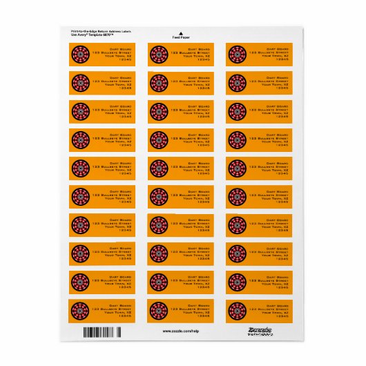  mod dartboard etiket (Full Sheet)