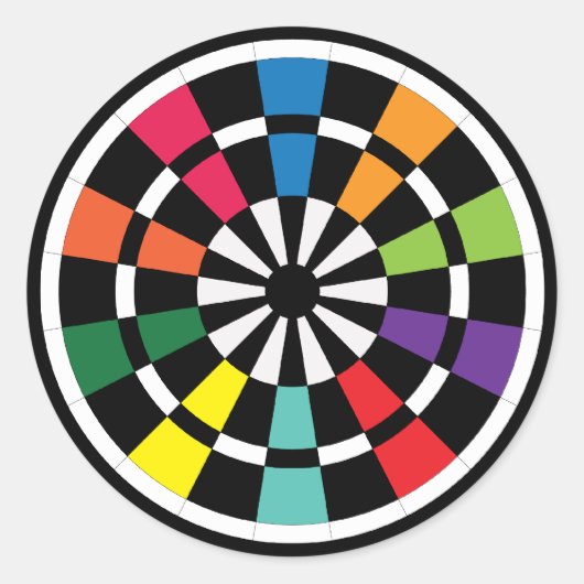 Mod Dartboard Ronde Sticker (Voorkant)