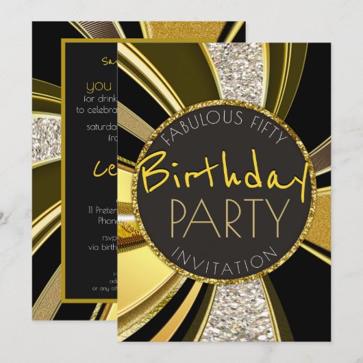 Mod Deco Fabulous 50 Verjaardag Stijlvol Glam Part Kaart (Voorkant / Achterkant)