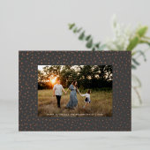 Mod Delicate Geometrische Lijst Foto Grijs Roos Go Folie Feestdagenkaart (Staand Voorkant)