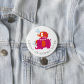 Mod Elephant Baby shower Grote grootmoeder Ronde Button 7,6 Cm (In situ)