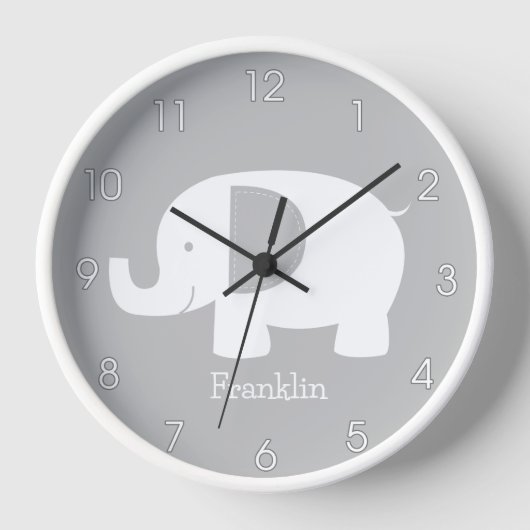 Mod Elephant Grey and White Minimalist Nursery (Voorkant)
