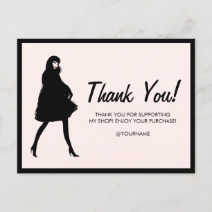 Mod Fashion Girl Boetiek, Poshmark Roze Dank Je We Briefkaart