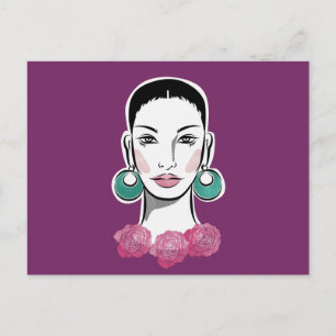 Mod Fleur Woman 1960 Briefkaart