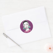 Mod Fleur Woman 1960 Ronde Sticker (Envelop)