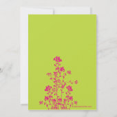 Mod Floral Bridal Shower Invitation Limoen Fuchsia Kaart (Achterkant)