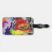 mod floral paisley abstract bagagelabel (Achterkant horizontaal)