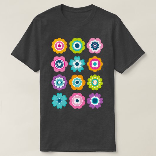 Mod Flowers Spring Colors T-shirt (Design voorkant)