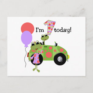 Mod Frogs 1e verjaardag Briefkaart