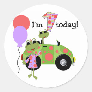 Mod Frogs 1e verjaardag Ronde Sticker