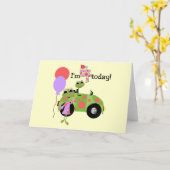 Mod Frogs 4e verjaardag Tshirts en geschenken Kaart (Gele Bloem)