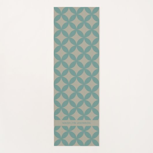 Mod Geometrische Retro Moderne Turquoise uit het m Yogamat (Voorkant)