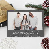 Mod Grey Business Christmas Team foto Feestdagenkaart
