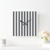Mod Grey Stripes Pattern Vierkante Klok (Huis)