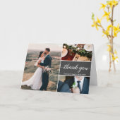 Mod Grijze bruiloft Hartelijk dank Aangepaste foto Kaart (Gele Bloem)