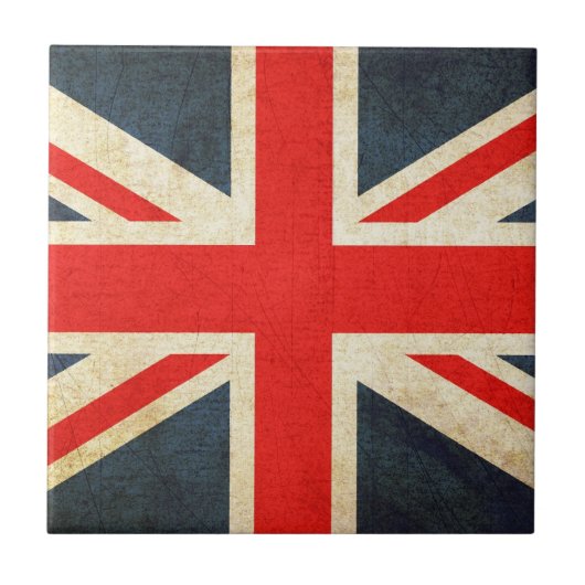 Mod Grunge Union Jack Ceramic Gift Tile Tegeltje (Voorkant)