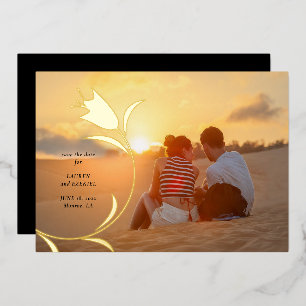 MOD GULDEN TULP HUWELIJK SAVE THE DATE FOLIE UITNODIGING