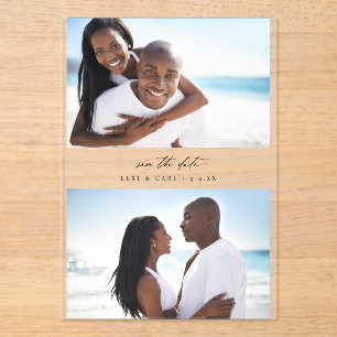 MOD H Duo Foto De datum opslaan Acryl Uitnodigingen