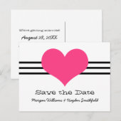 Mod hart Het Briefkaart Datum opslaan, roze (Voorkant / Achterkant)