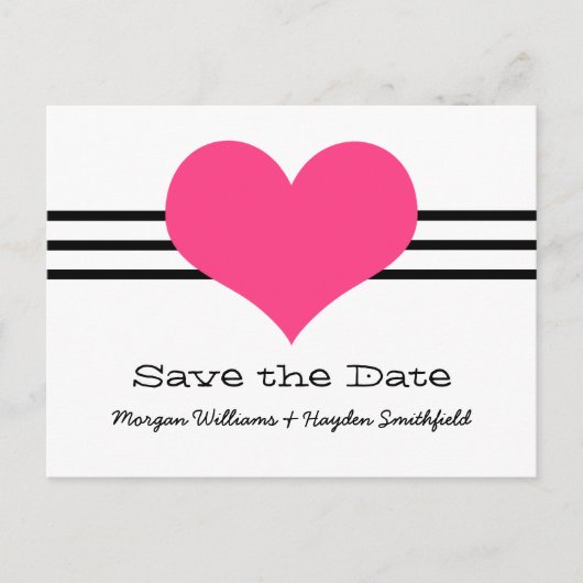 Mod hart Het Briefkaart Datum opslaan, roze (Voorkant)