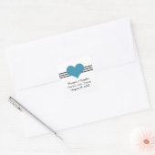Mod hart Opslaan Datum Stickers Blauw (Envelop)