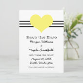 Mod hart Opslaan Datum uitnodiging, Geel Save The Date (Staand voorkant)