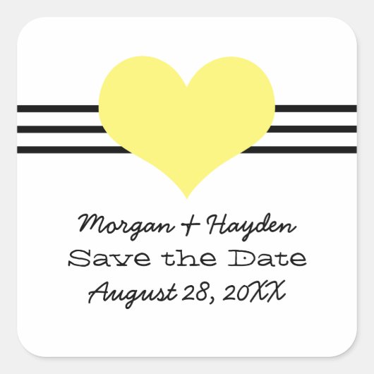 Mod Heart Enregistrer les stickers Date, Jaune (Devant)