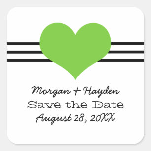 Mod Heart Enregistrer les stickers Date, vert