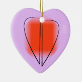 Mod Heart Love Heart-Shaped Keramisch Ornament (Rechts)