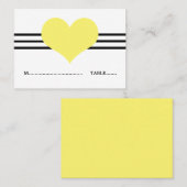 Mod Heart Place Card, geel Plaatskaartje (Voorkant / Achterkant)