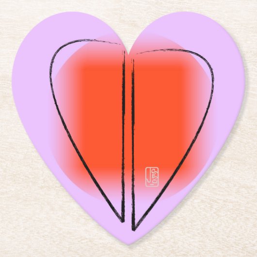 Mod-Heart-shaped Paper Onderzetter (Voorkant)