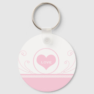 Mod Heart Swirls Sleutelhanger, lichtroze Sleutelhanger