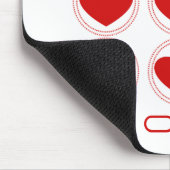 Mod Hearts Love Mousepad, Red Muismat (Hoek)