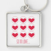 Mod Hearts Love Sleutelhanger, donkerroze Sleutelhanger (Voorkant)