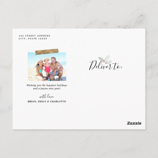 Mod Holly Gold Geo Foto Lijst | Vakantiegeld Kaart (Achterkant)