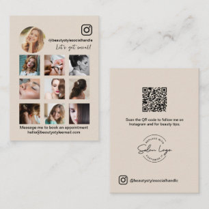 Mod Instagram-raster schoonheidssalon zakelijke QR Visitekaartje