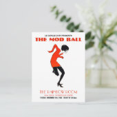 Mod jaren '60: Dance Party  Invitation Briefkaart (Staand voorkant)