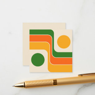 Mod jaren 70 Retro Stijl Geometrisch Ontwerp Informatiekaartje