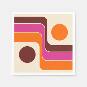 Mod jaren 70 retro stijl geometrisch ontwerp servet