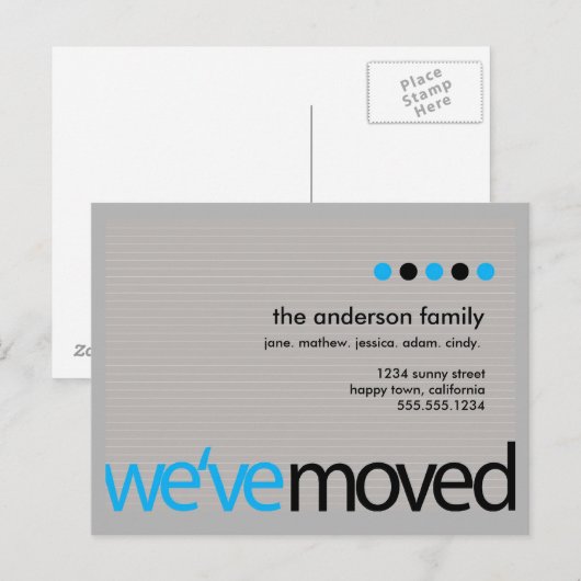 Mod - Juste Déplacé Faire-part triée (Devant / Derrière)