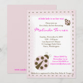 Mod Ladybug 5x7 Baby shower rose Invitation (Devant / Derrière)