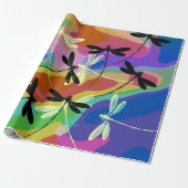 Mod libellen cadeaupapier (Uitgerold)