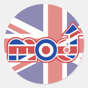 Mod Logo 2 Ronde union jack stickers