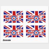Mod Logo Union Jack Achtergrond Rechthoek stickers (Vel)