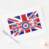 Mod Logo Union Jack Achtergrond Rechthoek stickers (Envelop)