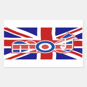 Mod Logo Union Jack Achtergrond Rechthoek stickers