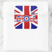 Mod Logo Union Jack achtergrond vierkante stickers (Tas)