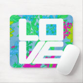 Mod LOVE Mousepad over Floral Muismat (Met muis)